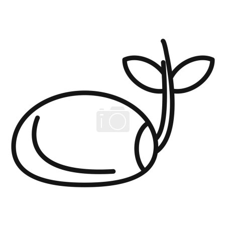 Illustration for Lentil grain grow plant icon outline vector. Agriculture food. Cuisine seed - Royalty Free Image