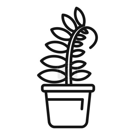 Illustration for Soup plant energy icon outline vector. Dinner healthy. Farmer cooking food - Royalty Free Image