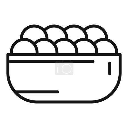 Illustration for Plate of lentil seed icon outline vector. Grain soup cereal. Energy plant - Royalty Free Image