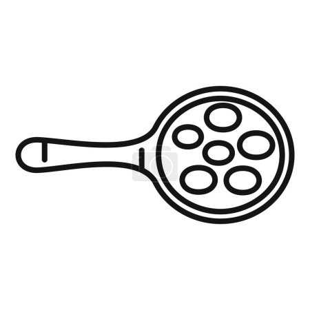 Illustration for Spoon of lentil icon outline vector. Grain plant energy. Food cooking - Royalty Free Image