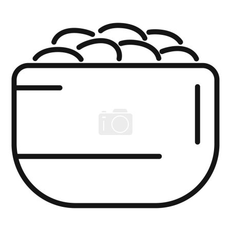 Illustration for Plate seed lentil icon outline vector. Dinner energy. Food organic natural - Royalty Free Image