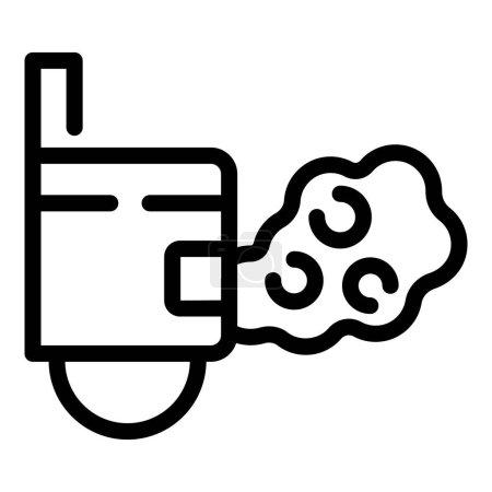 Illustration for Gas pollution dark icon outline vector. Fume motor. Vehicle city car co2 - Royalty Free Image