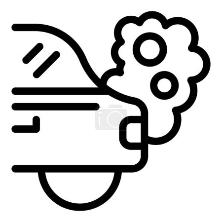 Illustration for City smoke dust icon outline vector. Car fumes. Fume gases conduit - Royalty Free Image