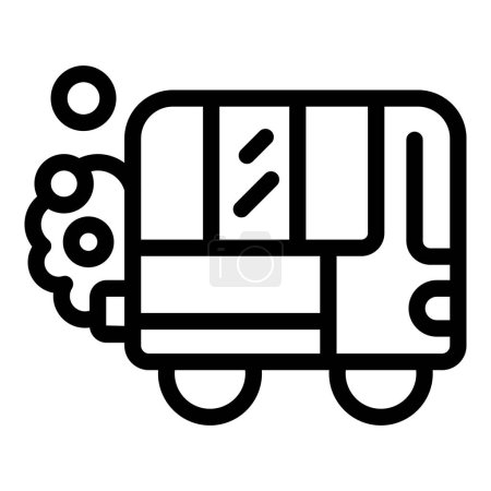 Illustration for Bus traffic fumes icon outline vector. Automobile substance. Co2 car air - Royalty Free Image