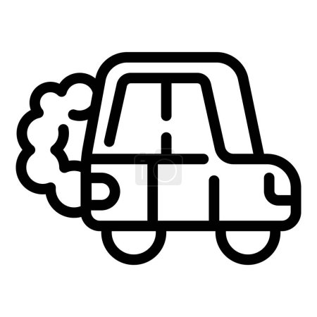Illustration for Car fumes icon outline vector. Speed gas co2. Air auto breath - Royalty Free Image