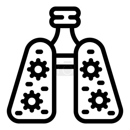 Illustration for Smoke traffic lungs icon outline vector. Fumes gas car. Co2 emissions - Royalty Free Image