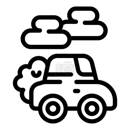 Illustration for Car traffic fumes icon outline vector. Smoke dust. Eco city emission - Royalty Free Image