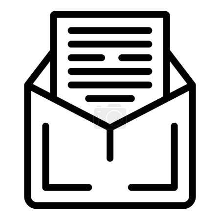 E-Mail-Text-Info-Symbol Umrissvektor. System student. Ai-Dokumentensystem