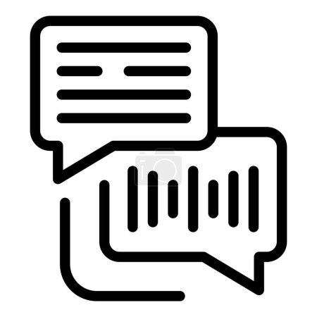 Ilustración de Texto icono de chat contorno vector. Voz de transcripción. Sistema auxiliar Ai - Imagen libre de derechos