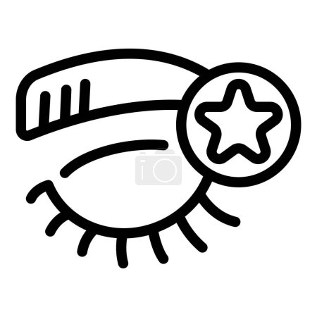 Illustration for Star eyebrow icon outline vector. Change face care. Grooming facial tattoo - Royalty Free Image