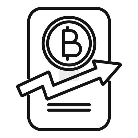 Illustration for Crypto money icon outline vector. Payment money cash. Diagram gain - Royalty Free Image