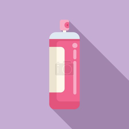 Illustration for Pink sprayer icon flat vector. Agent face salon. Spray fashion girl - Royalty Free Image
