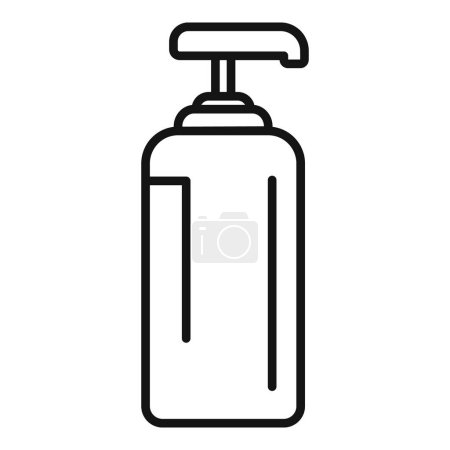 Téléchargez les illustrations : Distributeur de savon icône contour vecteur. Traitement en spirale. Laver la brosse modèle - en licence libre de droit