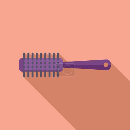 Ilustración de Icono de cepillo de pelo vector plano. Cosmética belleza baño. Tratamiento ecológico de campo - Imagen libre de derechos