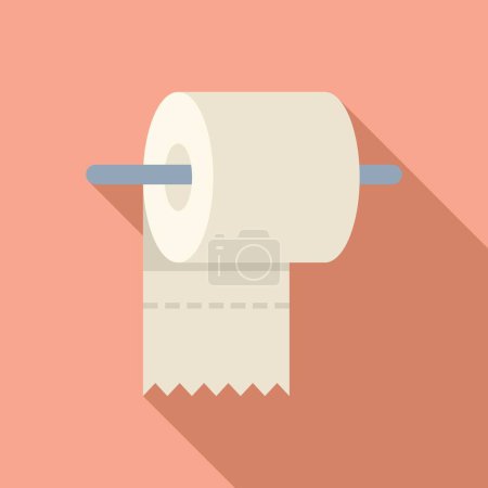 Ilustración de Icono de rollo de papel higiénico vector plano. Tratamientos matinales. Naturaleza baño orgánico - Imagen libre de derechos