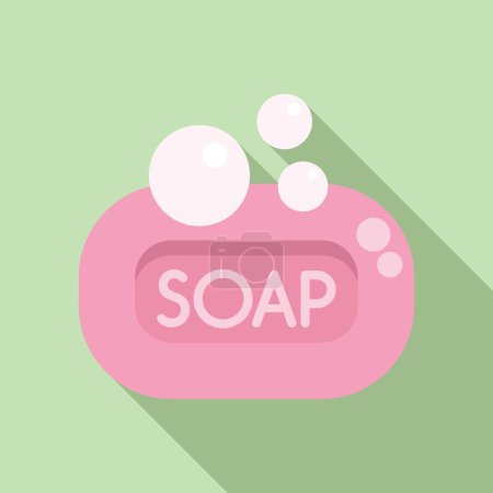 Ilustración de Icono de jabón de mano vector plano. Tratamientos matinales. Cosecha ecológica médica - Imagen libre de derechos