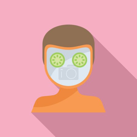 Ilustración de Cuidado de la cara icono máscara vector plano. Bañera de champú spa. máscara de belleza - Imagen libre de derechos