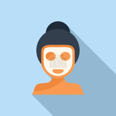 Ilustración de Icono de cuidado de la máscara facial vector plano. Tratamiento médico. Cuidado matutino piel - Imagen libre de derechos