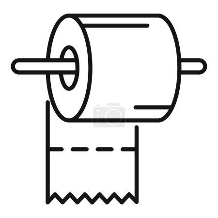 Ilustración de Papel higiénico rollo icono contorno vector. Tratamientos matinales. Naturaleza baño orgánico - Imagen libre de derechos