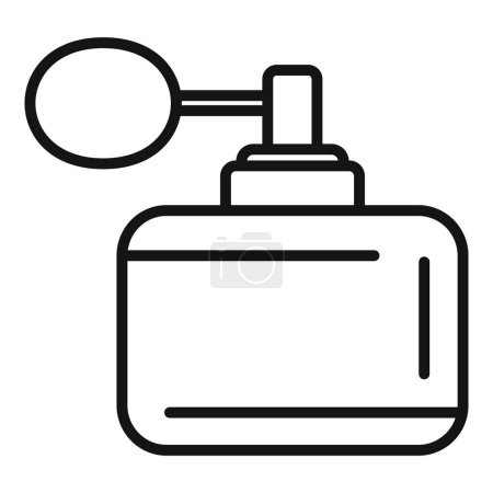 Ilustración de Icono del pulverizador de perfume contorno vector. Tratamientos matinales. Sol orgánico - Imagen libre de derechos