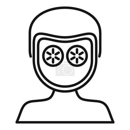 Ilustración de Cara cuidado máscara icono contorno vector. Bañera de champú spa. máscara de belleza - Imagen libre de derechos