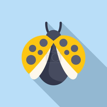 Insecto mariquita icono vector plano. Un insecto animal. Hoja adorable diseño