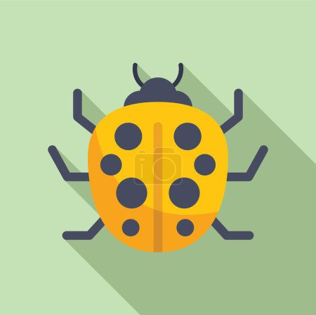 Animal ladybird icon flat vector. Nature art spring. Insect wing creature