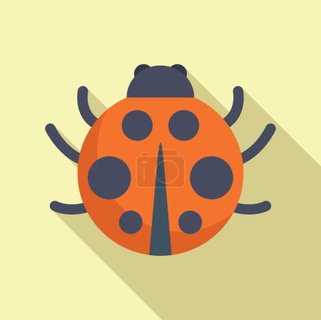 Sheet baby bug icon flat vector. Adorable insect. Ladybug forest creature