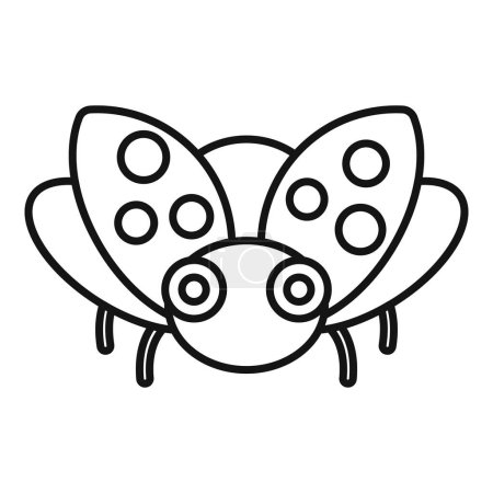 Ilustración de Insecto mariquita icono contorno vector. Un insecto animal. Hoja adorable diseño - Imagen libre de derechos