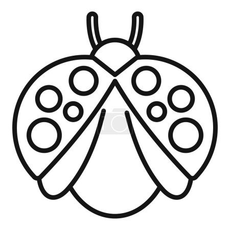 Ladybird icon outline vector. Forest insect. Bug flower natural spring