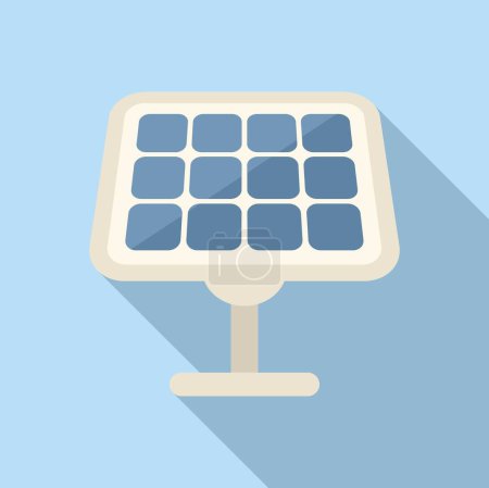 Téléchargez les illustrations : Tableau panneau solaire icône vecteur plat. Grille de chaleur soleil. Cellule thermique du contrôleur - en licence libre de droit