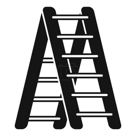 Escalera de madera icono vector simple. Recorte de árboles. Escalada jardín recorte