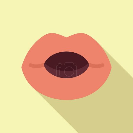 Articulation icon flat vector. Education school. Talking mouth idiom