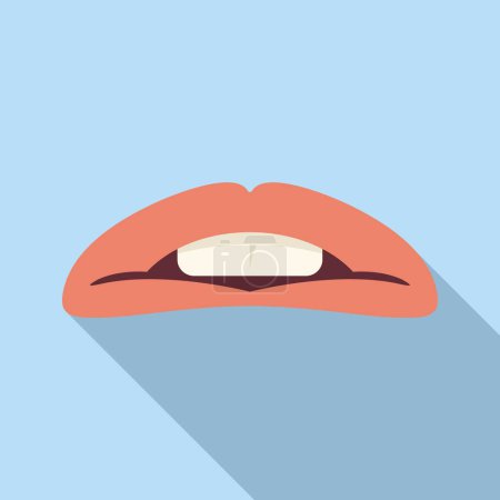 Illustration for Articulation development icon flat vector. Therapy tongue. Oral speaking - Royalty Free Image