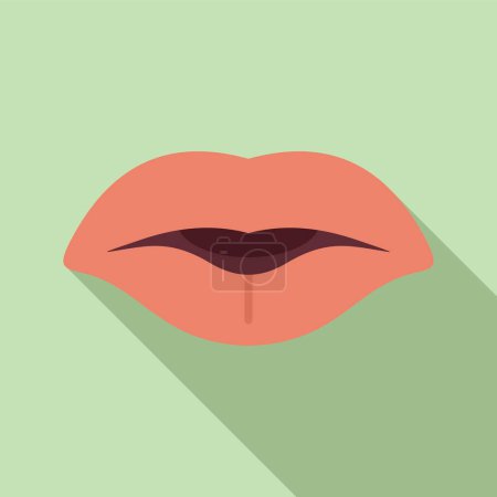 Illustration for Childhood articulation icon flat vector. Tongue diction. Oral speaking - Royalty Free Image