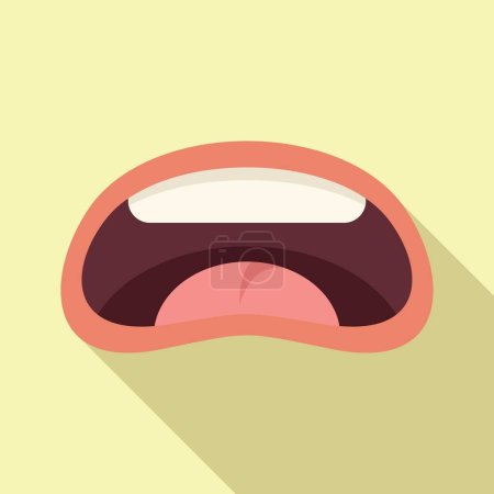 Illustration for Lips articulation icon flat vector. Verbal cavity. Tongue diction motor - Royalty Free Image
