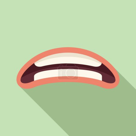 Illustration for Oral articulation icon flat vector. Infancy speech cognitive. Parental care - Royalty Free Image