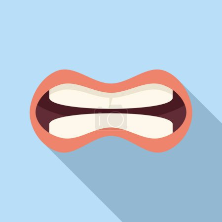 Illustration for Education articulation icon flat vector. Tongue idiom. Oral lips cavity - Royalty Free Image