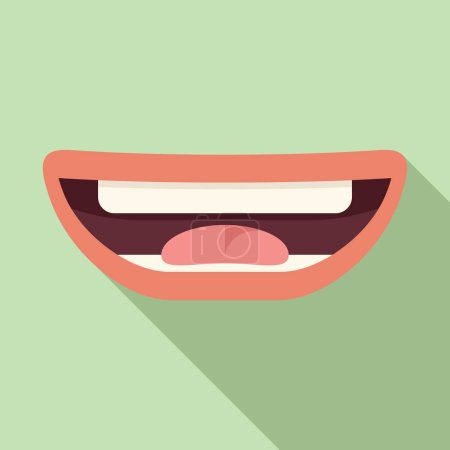 Illustration for Activity articulation icon flat vector. Therapy diction. Cavity verbal word - Royalty Free Image
