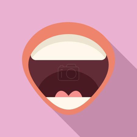 Illustration for Diction activity icon flat vector. Oral process idiom. Parental care word - Royalty Free Image