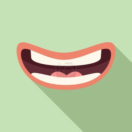 Illustration for Spoken word icon flat vector. Exercise mouth talking. Cavity verbal - Royalty Free Image