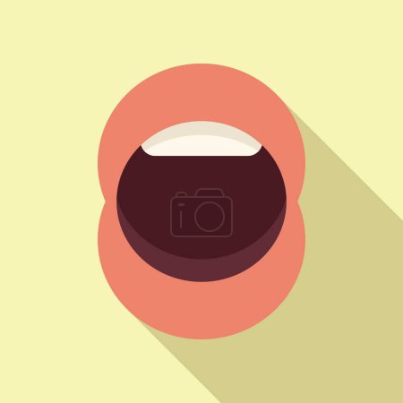 Illustration for Tongue parental care icon flat vector. Human learning. Care spoken word - Royalty Free Image