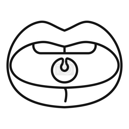 Ilustración de Icono de educación de la paternidad esboza vector. Ejercicio bucal. Aprendizaje de actividad - Imagen libre de derechos