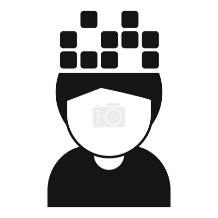 Illustration for Construct person memory icon simple vector. Cognitive power. Lost health - Royalty Free Image