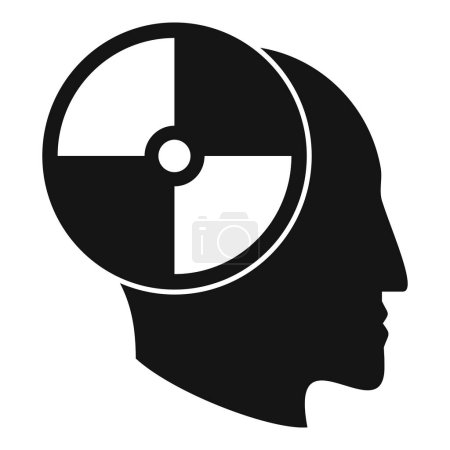 Illustration for Lost memory icon simple vector. Health dementia. Creative mind think - Royalty Free Image