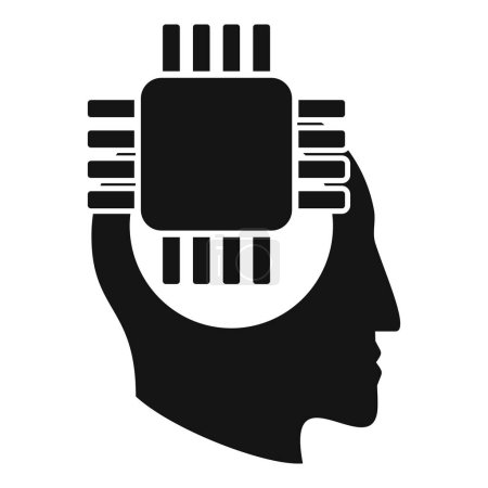 Illustration for Mind processor icon simple vector. Lost work health. Solitary science - Royalty Free Image