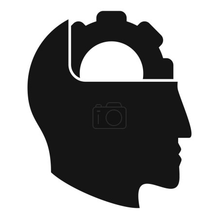 Gear support education icon simple vector. Memory mind. Work creative
