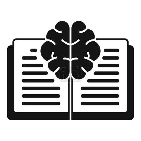 Illustration for Book mind memory icon simple vector. Creative work. Home solitary science - Royalty Free Image