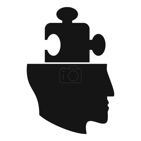 Memory puzzle think icon simple vector. Care lost creative. Solitary recall