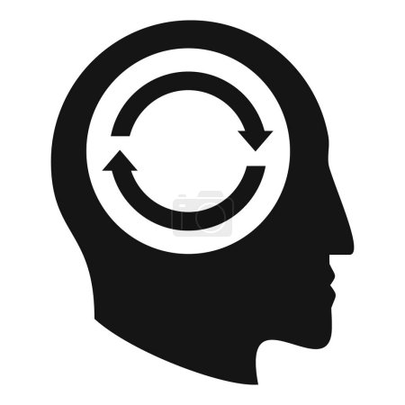 Illustration for Recall memory icon simple vector. Care lost work. Health mind support - Royalty Free Image